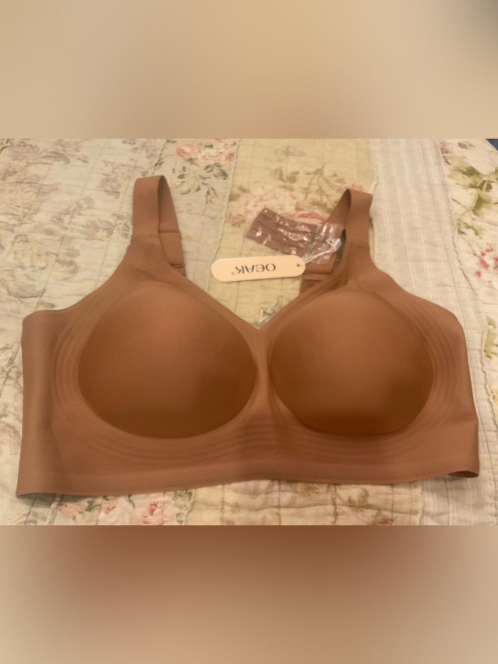 NWT OEAK SZ 3X Wireless Molded Cup Bra - Smooth Support in Tan